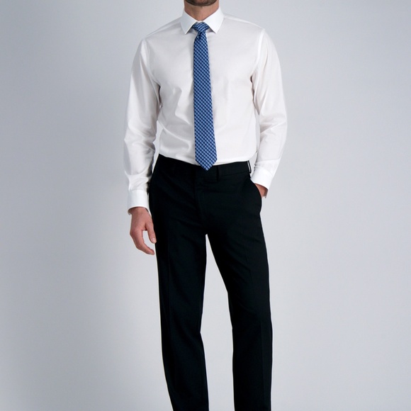 Haggar Classic Fit Dress White Button Down Shirt 17-17.5/ 32-33 - Picture 3 of 11